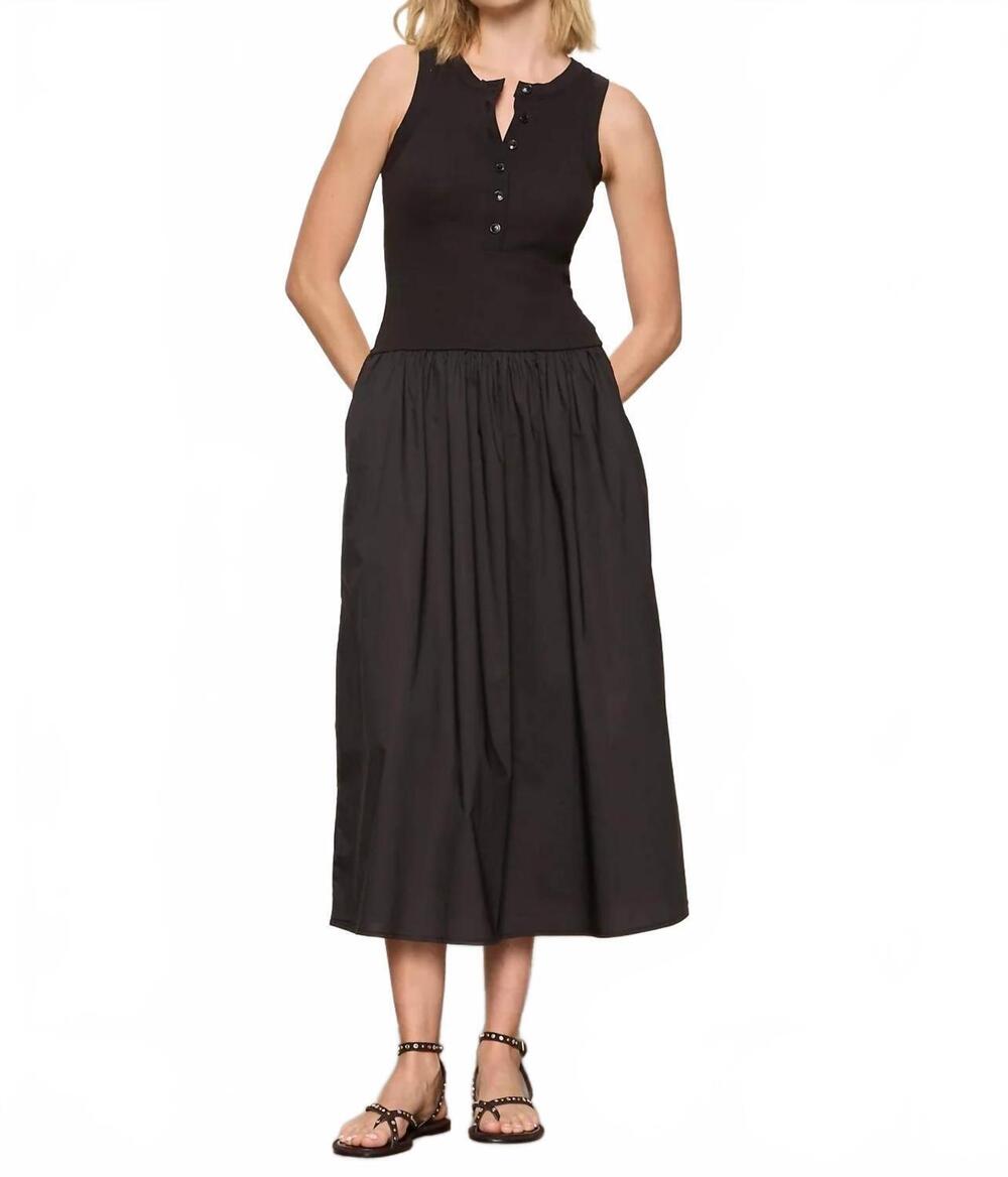 NEW SANCTUARY breakaway mix media midi dress in black